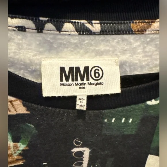 MM6 Maison Martin Margiela Black and Green Graphic Top - Picture 5 of 5